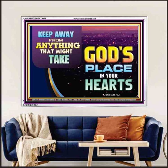 WHAT IS GOD'S PLACE IN YOUR HEART   Large Framed Scripture Wall Art   (GWAMAZEMENT9379)   