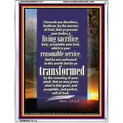 A LIVING SACRIFICE   Bible Verses Framed Art   (GWAMAZEMENT1217)   "24X32"