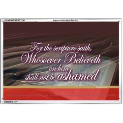 WHOSOEVER BELIEVETH   Custom Framed Scriptural ArtWork   (GWAMAZEMENT1296)   "24X32"