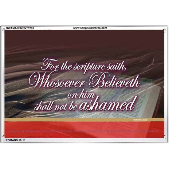 WHOSOEVER BELIEVETH   Custom Framed Scriptural ArtWork   (GWAMAZEMENT1296)   