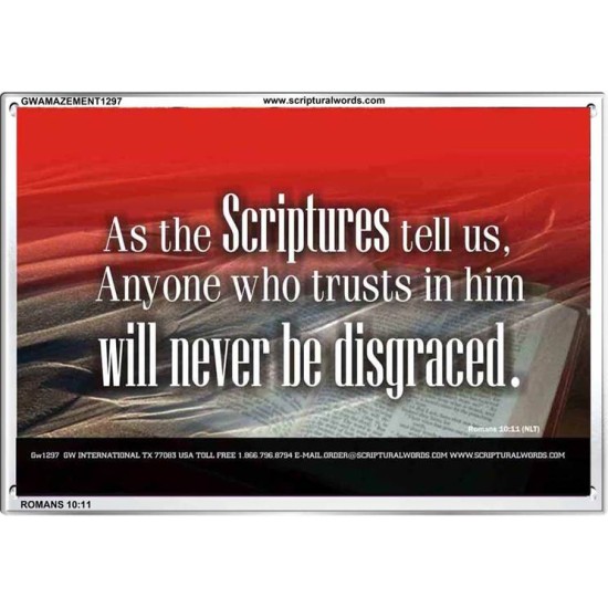 ANYONE WHO TRUSTS IN HIM   Custom Frame Scriptural ArtWork   (GWAMAZEMENT1297)   