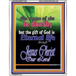 WAGES OF SIN IS DEATH   Christian Paintings Acrylic Glass Frame   (GWAMAZEMENT1640)   "24X32"