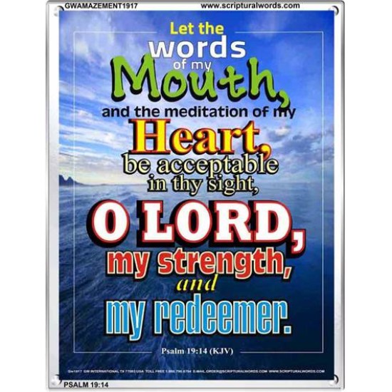 THE WORDS OF MY MOUTH   Bible Verse Frame for Home   (GWAMAZEMENT1917)   