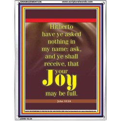 YOUR JOY SHALL BE FULL   Wall Art Poster   (GWAMAZEMENT236)   