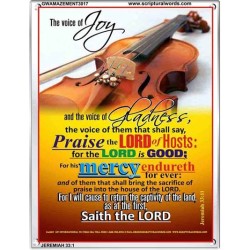 THE VOICE OF JOY   Scripture Wooden Framed Signs   (GWAMAZEMENT3017)   