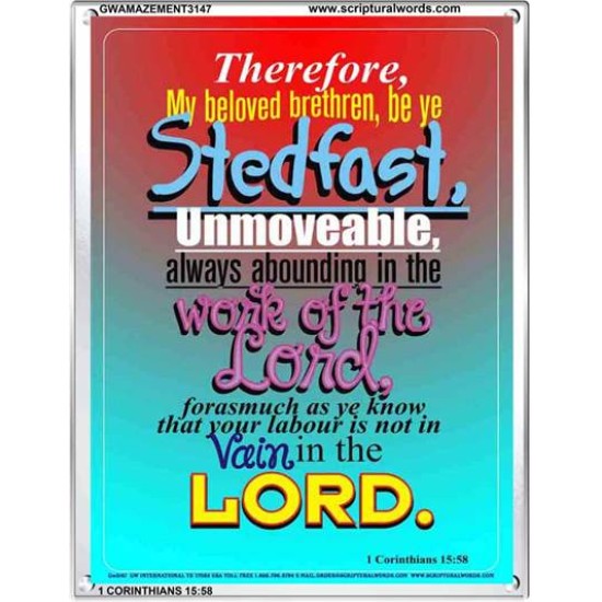 ABOUNDING IN THE WORK OF THE LORD   Inspiration Frame   (GWAMAZEMENT3147)   
