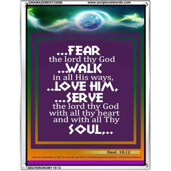 WITH ALL THY HEART   Scriptural Portrait Acrylic Glass Frame   (GWAMAZEMENT3306B)   