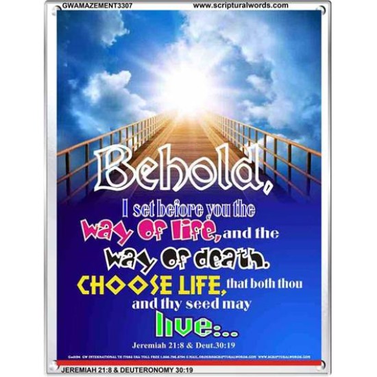 WAY OF LIFE   Biblical Art Acrylic Glass Frame   (GWAMAZEMENT3307)   