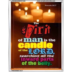 THE SPIRIT OF MAN IS THE CANDLE OF THE LORD   Framed Hallway Wall Decoration   (GWAMAZEMENT3355)   
