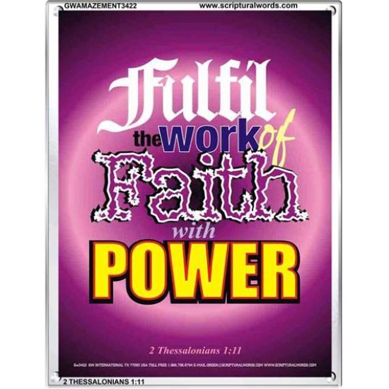 WITH POWER   Frame Bible Verses Online   (GWAMAZEMENT3422)   