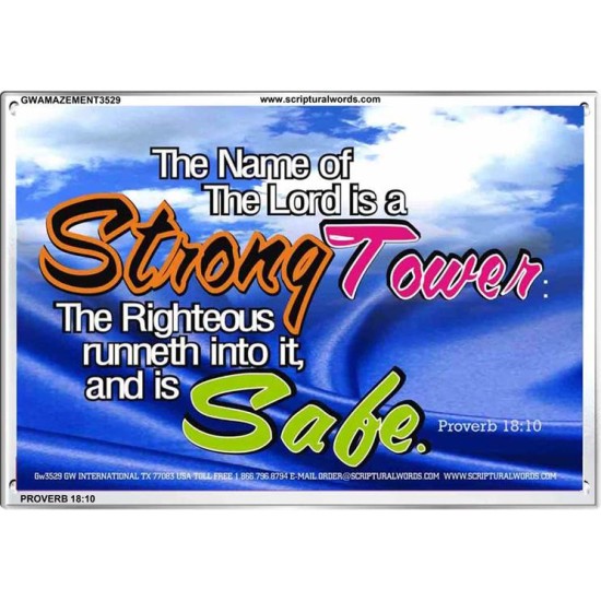 A STRONG TOWER   Encouraging Bible Verses Framed   (GWAMAZEMENT3529)   