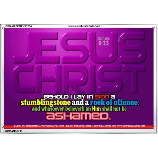 WHOSOEVER BELIEVETH ON HIM SHALL NOT BE ASHAMED   Custom Frame Inspiration Bible Verse   (GWAMAZEMENT3706)   