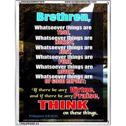 WHATSOEVER THINGS ARE TRUE   Scripture Wood Framed Signs   (GWAMAZEMENT3878)   "24X32"