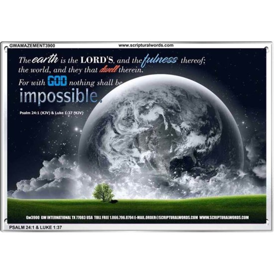 WITH GOD NOTHING SHALL BE IMPOSSIBLE   Contemporary Christian Print   (GWAMAZEMENT3900)   