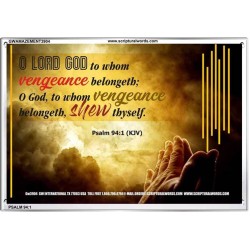 VENGEANCE BELONGS TO GOD   Acrylic Glass Frame Scripture Art   (GWAMAZEMENT3904)   "24X32"