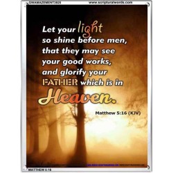 YOUR GOOD WORKS   Framed Bible Verse   (GWAMAZEMENT3925)   "24X32"