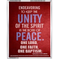 UNITY OF THE SPIRIT   Acrylic Glass Frame Scripture Art   (GWAMAZEMENT3995)   "24X32"