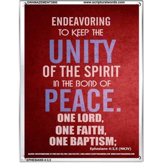 UNITY OF THE SPIRIT   Acrylic Glass Frame Scripture Art   (GWAMAZEMENT3995)   