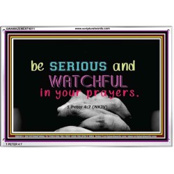 WATCH AND PRAY   Inspirational Wall Art Wooden Frame   (GWAMAZEMENT4011)   "24X32"