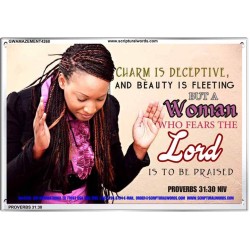 A WOMAN WHO FEARS THE LORD   Christian Artwork Frame   (GWAMAZEMENT4268)   