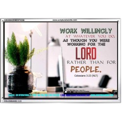 WORKING AS FOR THE LORD   Bible Verse Frame   (GWAMAZEMENT4356)   "24X32"