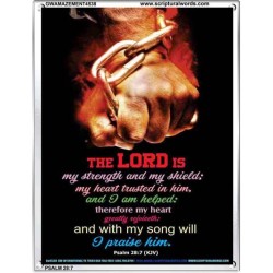 WITH MY SONG WILL I PRAISE HIM   Framed Sitting Room Wall Decoration   (GWAMAZEMENT4538)   "24X32"