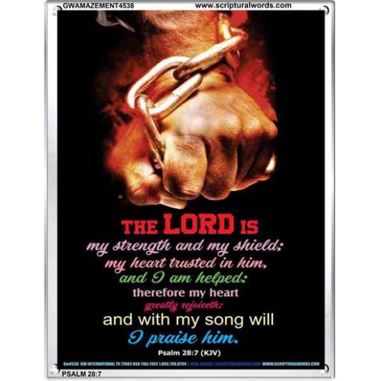 WITH MY SONG WILL I PRAISE HIM   Framed Sitting Room Wall Decoration   (GWAMAZEMENT4538)   