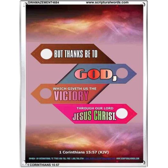 WHICH GIVETH US THE VICTORY   Christian Artwork Frame   (GWAMAZEMENT4684)   