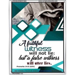 A FAITHFUL WITNESS   Inspirational Bible Verses Framed   (GWAMAZEMENT4963)   "24X32"
