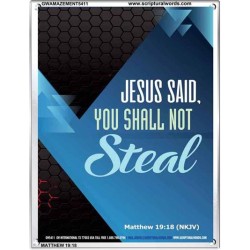 YOU SHALL NOT STEAL   Bible Verses Framed for Home Online   (GWAMAZEMENT5411)   "24X32"