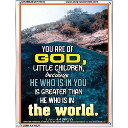 YOU ARE OF GOD   Bible Scriptures on Love frame   (GWAMAZEMENT6514)   "24X32"
