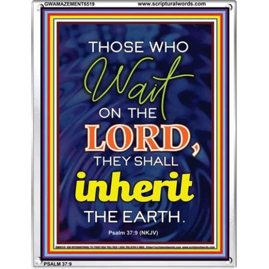 WAIT ON THE LORD   contemporary Christian Art Frame   (GWAMAZEMENT6519)   