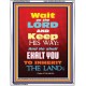 WAIT ON THE LORD   Bible Verses Wall Art Acrylic Glass Frame   (GWAMAZEMENT6535)   