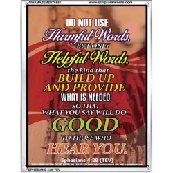 WATCH YOUR WORDS   Bible Scriptures on Love Acrylic Glass Frame   (GWAMAZEMENT6651)   "24X32"