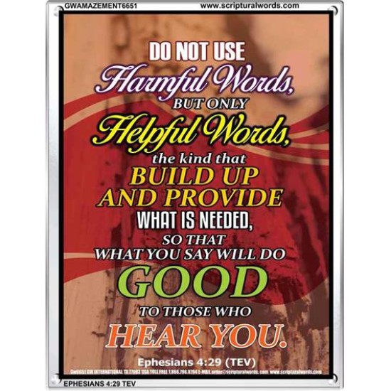 WATCH YOUR WORDS   Bible Scriptures on Love Acrylic Glass Frame   (GWAMAZEMENT6651)   