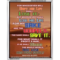 WHAT SHALL IT PROFIT A MAN   Frame Scriptures Dcor   (GWAMAZEMENT6741)   "24X32"