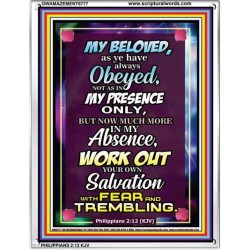 WORK OUT YOUR SALVATION   Christian Quote Frame   (GWAMAZEMENT6777)   "24X32"