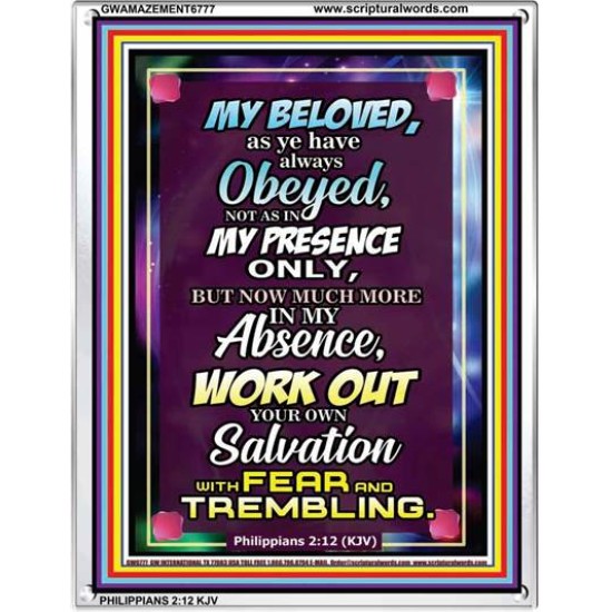 WORK OUT YOUR SALVATION   Christian Quote Frame   (GWAMAZEMENT6777)   