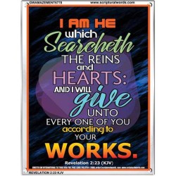 ACCORDING TO YOUR WORKS   Frame Bible Verse   (GWAMAZEMENT6778)   "24X32"