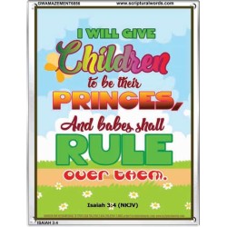 AND BABES SHALL RULE   Contemporary Christian Wall Art Frame   (GWAMAZEMENT6856)   