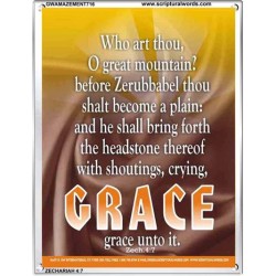 WHO ART THOU O GREAT MOUNTAIN   Bible Verse Frame Online   (GWAMAZEMENT716)   "24X32"