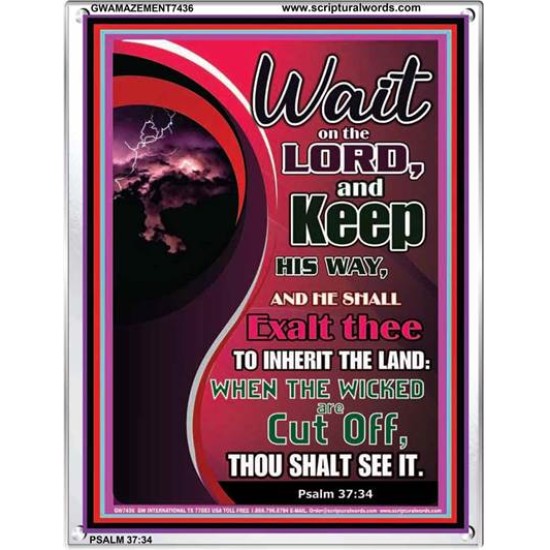 WAIT ON THE LORD   Framed Bible Verse Online   (GWAMAZEMENT7436)   