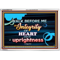 WALK IN INTEGRITY   Unique Bible Verse Frame   (GWAMAZEMENT7559)   "24X32"