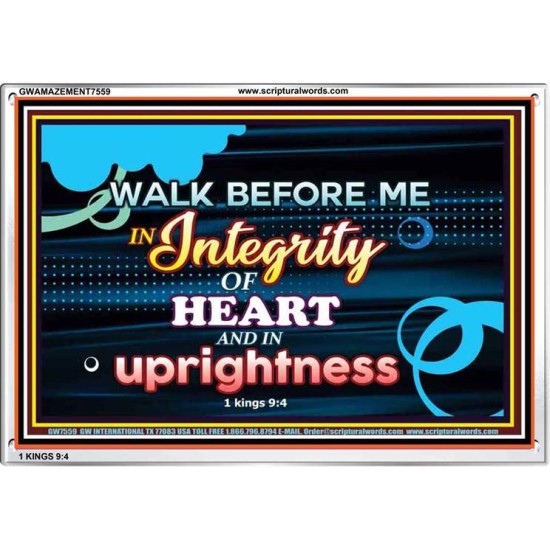 WALK IN INTEGRITY   Unique Bible Verse Frame   (GWAMAZEMENT7559)   