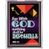WITH GOD NOTHING SHALL BE IMPOSSIBLE   Frame Bible Verse   (GWAMAZEMENT7564)   "24X32"