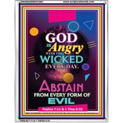 ANGRY WITH THE WICKED   Scripture Wooden Framed Signs   (GWAMAZEMENT8081)   