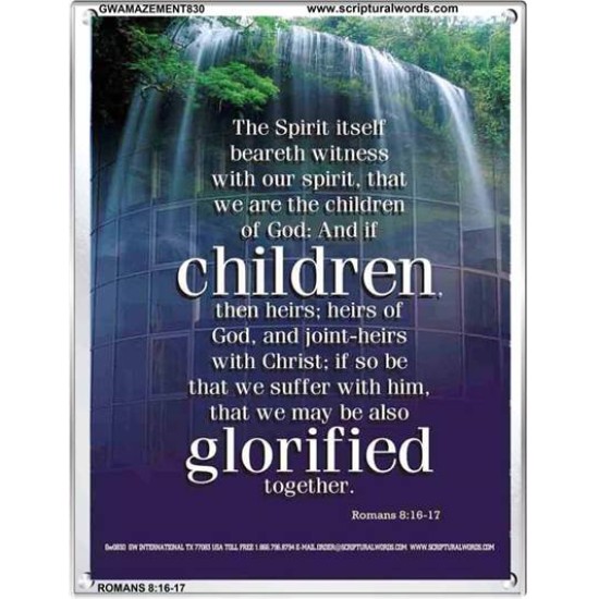 WE ARE THE CHILDREN OF GOD   Scriptural Portrait Acrylic Glass Frame   (GWAMAZEMENT830)   