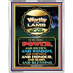 WORTHY IS THE LAMB   Framed Bible Verse Online   (GWAMAZEMENT8494)   