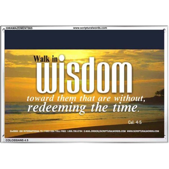 WALK IN WISDOM   Bible Verse Wall Art   (GWAMAZEMENT865)   