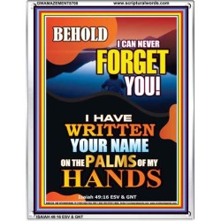 YOUR NAME WRITTEN  IN GODS PALMS   Bible Verse Frame for Home Online   (GWAMAZEMENT8708)   "24X32"